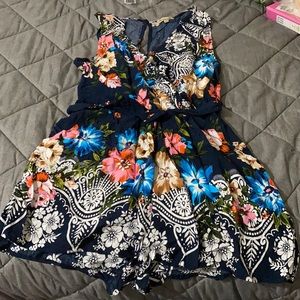 Floral short romper